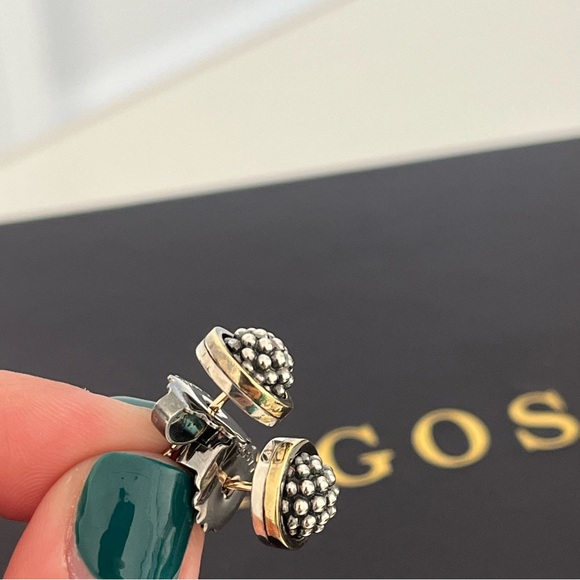 NWT LAGOS Caviar Forever Beaded Stud 18k Gold and Sterling Silver Earrings✨ - Picture 5 of 15